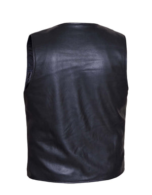 Men's Ultra Snap Front Motorcycle Vest with Plain Sides