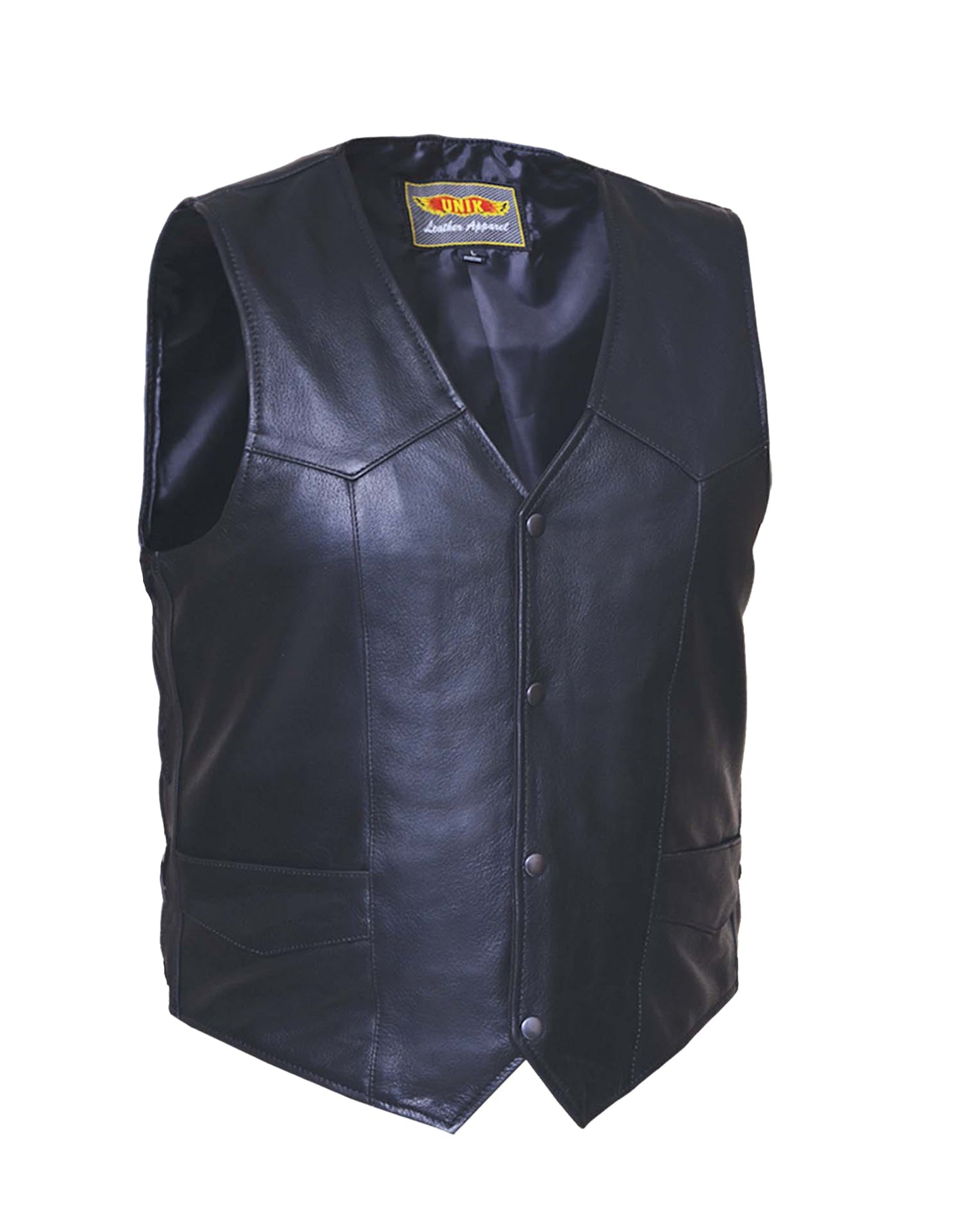 Men's Premium Leather Plain side Motorcycle Vest