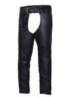 Unisex Premium Leather Jean Pocket Motorcycle Chaps