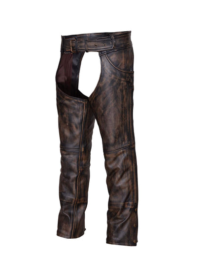 Unisex Nevada Brown Ultra Jean Pocket Motorcycle Chaps