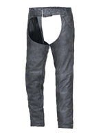 Unisex Tombstone Gray Premium Leather Jean Pocket Motorcycle Chaps