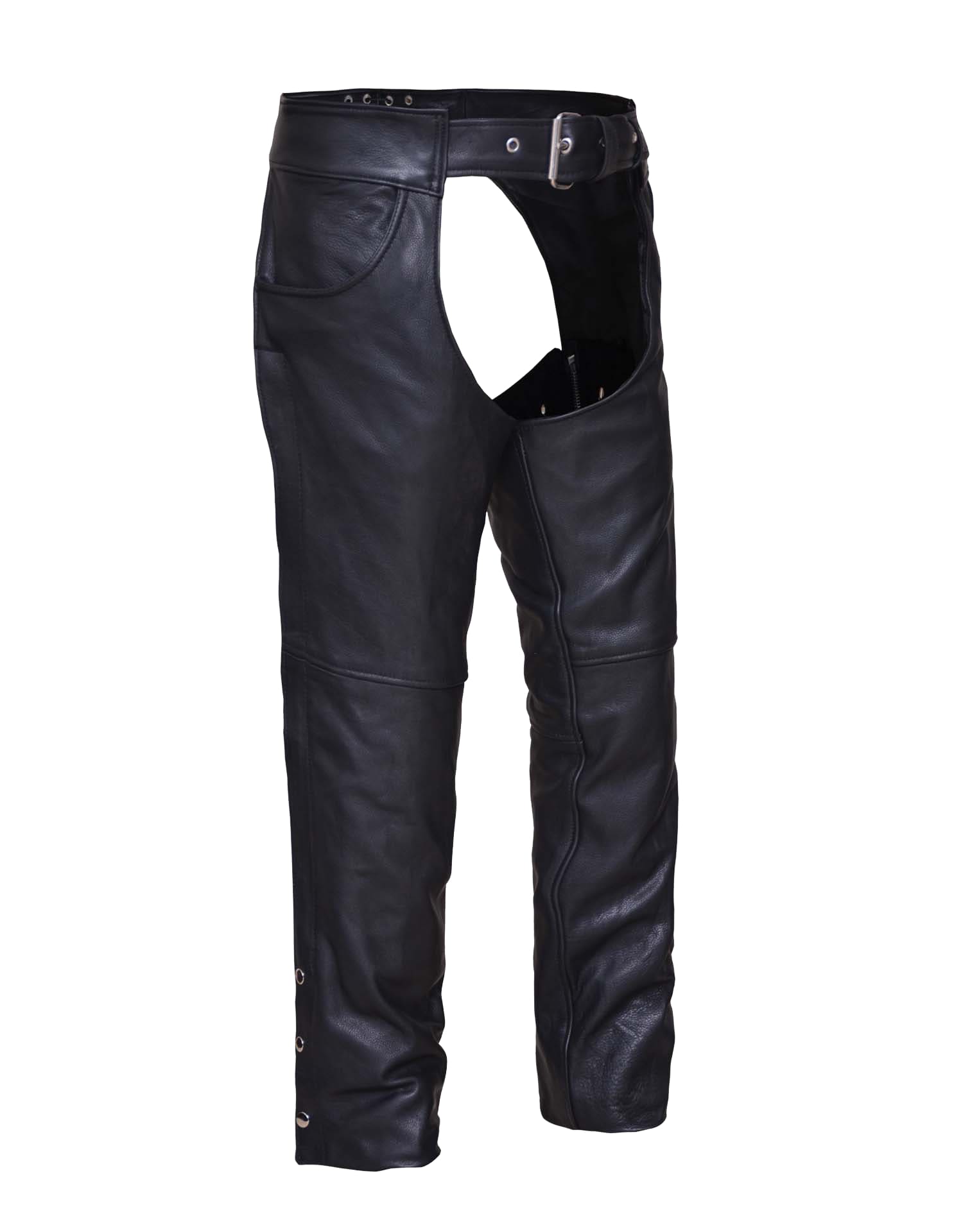 Unisex Naked Leather Jean Pocket Motorcycle Chaps