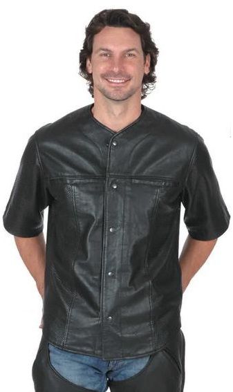 Perforated Leather Short-Sleeved Shirt - Men - Ready-to-Wear
