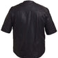Men's Leather Perforated Half Sleeve Baseball Shirt