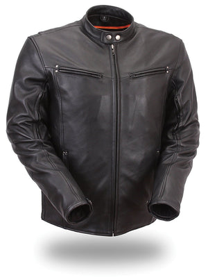 Mens Sleek Vented Leather Jacket