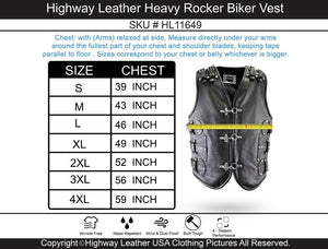 Highway Leather Heavy Metal Rocker Biker Waistcoat Motorcycle Vest