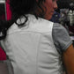Women side strings white leather vest