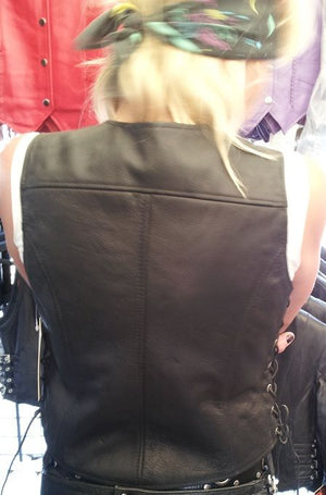 Women's Side lace Leather Vest