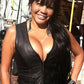 14535 -Women rib stretch zipper front leather vest
