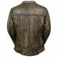 Women's Brown Distressed Scooter Jacket w/ Venting