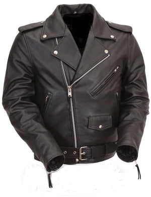 Men's Classic Side Lace Motorcycle Jacket
