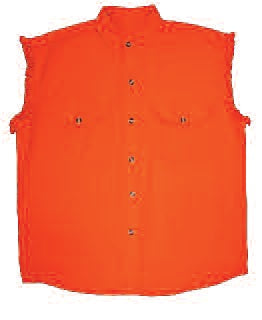 Biker denim cutoff sleeve shirt - Orange