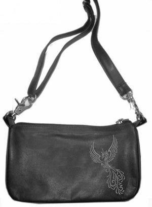 Phoenix bird grey hip clip bag