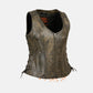 Charcoal Brown Hamilton washed leather vest