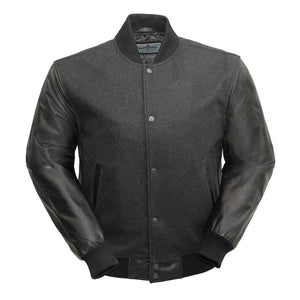 VARSITY - MEN'S WOOLEN JACKET WITH LEATHER SLEEVES