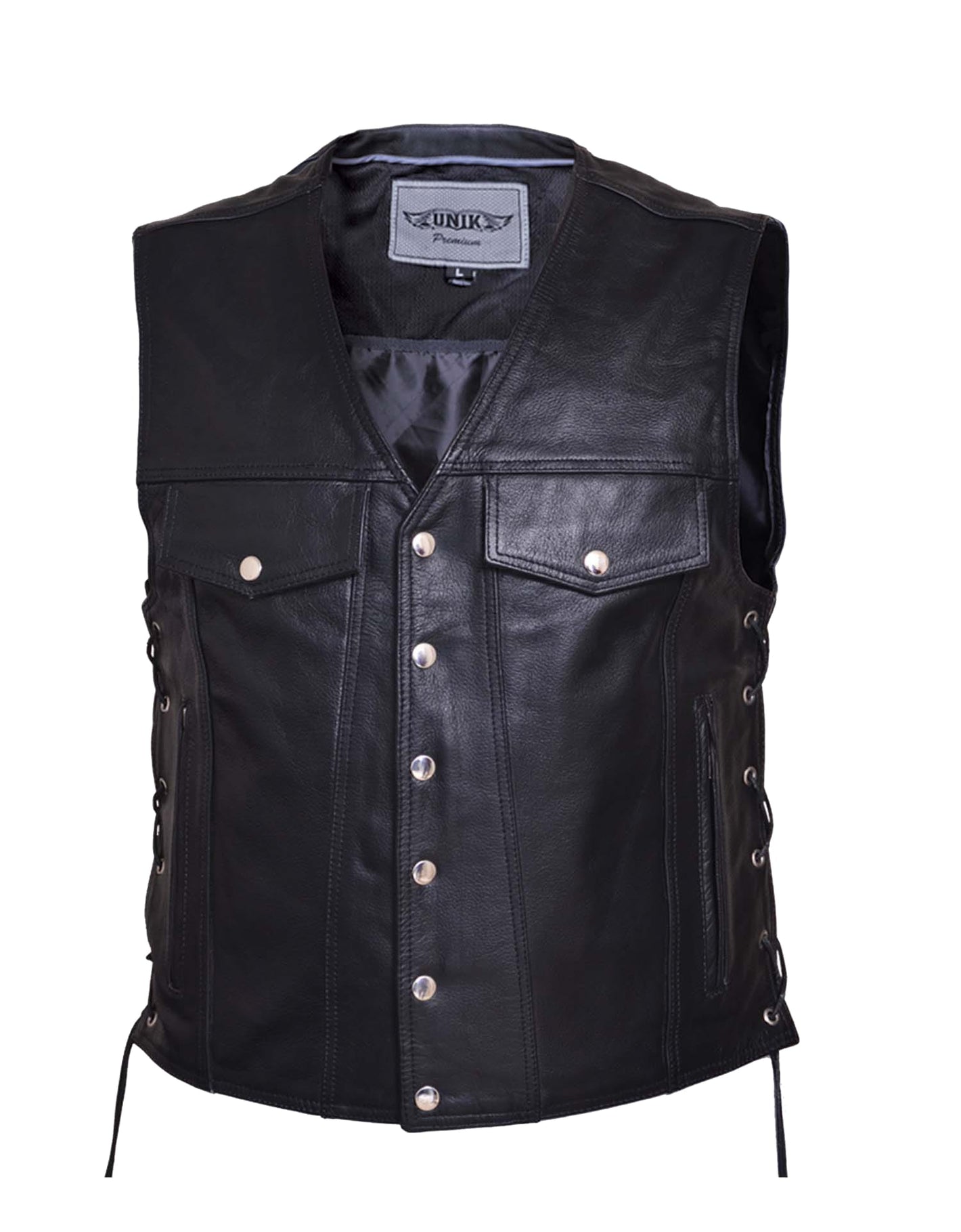 Men's Premium Leather Motorcycle Vest