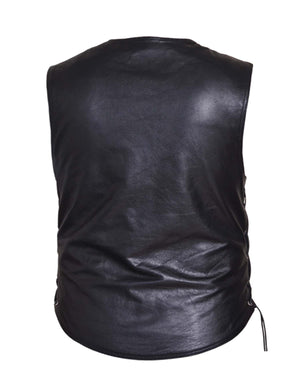 Men's Premium Leather Motorcycle Vest