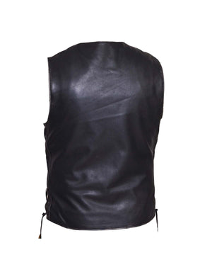 Men's Premium Leather Motorcycle Vest