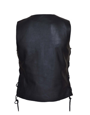 Ladies Traditional Premium Leather Motorcycle Vest
