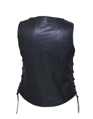 Ladies Premium Lightweight Leather Motorcycle Vest