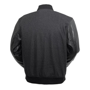 VARSITY - MEN'S WOOLEN JACKET WITH LEATHER SLEEVES