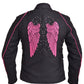 Ladies Revolution Gear Motorcycle Nylon Textile Jacket with wing design on back