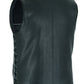 COVINGTON - Men Motorcycle Leather Vest - Gun Pocket, Side Lace, Single panel back, Buffalo Nickle Snaps