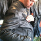 Tall vented racer leather motorcycle jacket- (longer sleeve & back   length)