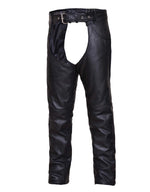 Tall Unisex Premium Leather Jean Pocket Motorcycle Chaps