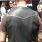 Classic leather motorcycle vest 10 pocket