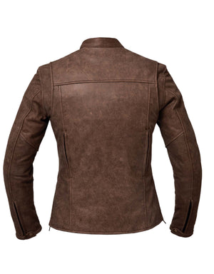 Ladies Arizona Brown Premium Motorcycle Leather Jacket