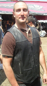 Men's 10 pocket leather vest