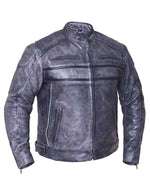 Men's Tombsotne Grey Striped Motorcycle Jacket