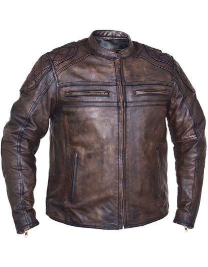 Men's Montana Brown Premium Leather Motorcycle Jacket