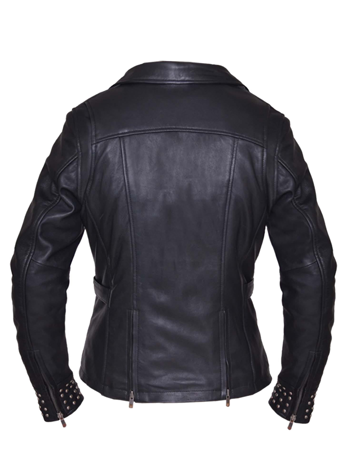 Leather Sleeves Varsity Blouson Letterman Baseball Banded Collar  2802BLK/WHT