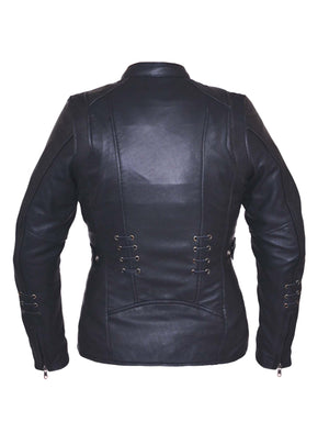 Ladies Derringer Lambskin Leather Jacket