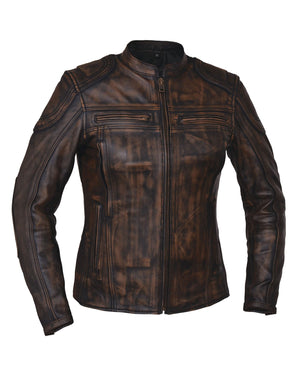 Ladies Nevada Brown Ultra Motorcycle Jacket