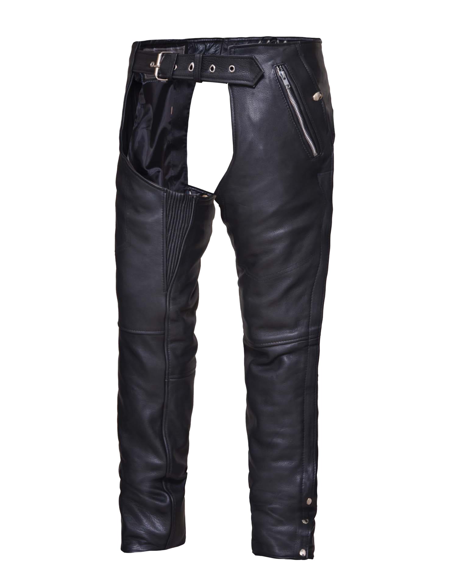 Unisex 4-Pocket Motorcycle Chaps with Snap out lliner