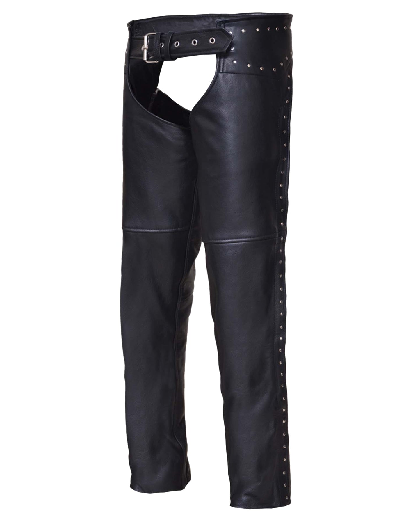 Ladies Premium Leather Studded Motorcycle Chaps