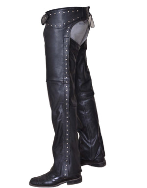 Ladies Premium Leather Studded Motorcycle Chaps