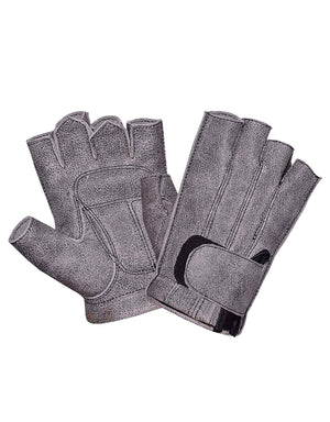 Men's Tombstone Gray Fingerless Leather Gloves