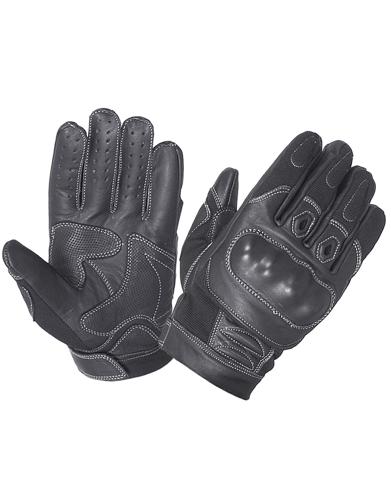 Men's Full Finger Leather Gloves with knuckle armor
