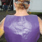 Women purple Bullet proof style leather Vest-Club Vest