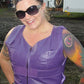 Women purple Bullet proof style leather Vest-Club Vest