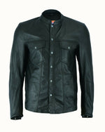 Leather Club Style Zipper Vest (With Collar)