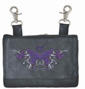 Ladies Clip on Bag with shoulder strap in Premium Cowhide