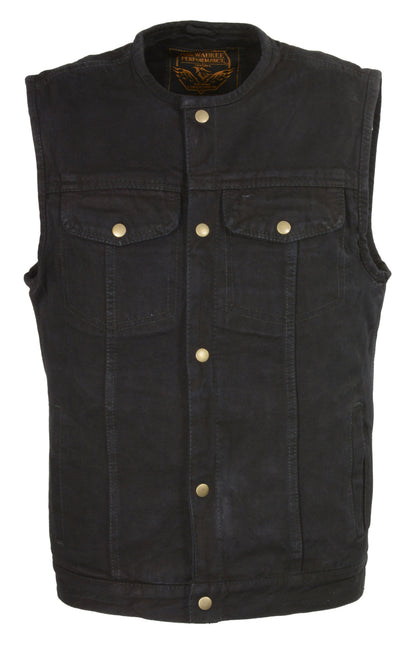 Men's Snap Front Denim Club Vest w/ Gun Pocket