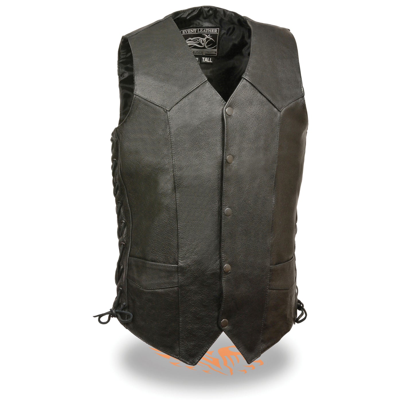 Men's Classic Side Lace Biker Vest Tall