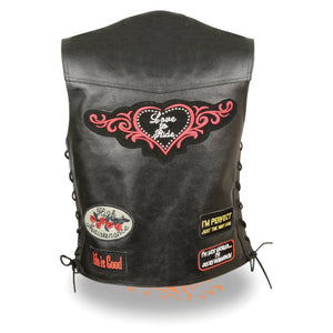Ladies Side Lace Love to Ride" Vest Pre-Patched