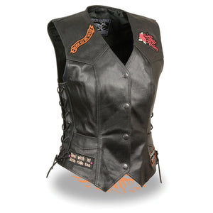 Ladies Side Lace Love to Ride" Vest Pre-Patched